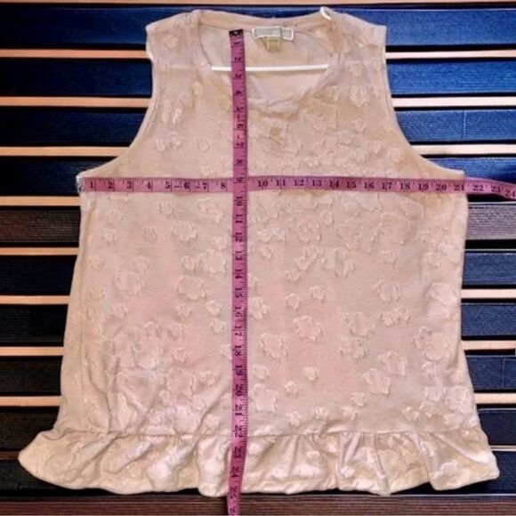 Michael Kors Top Pastel Pink Semi Sheer Textured Floral Cami/Tank Women’s XL EUC - Picture 9 of 16